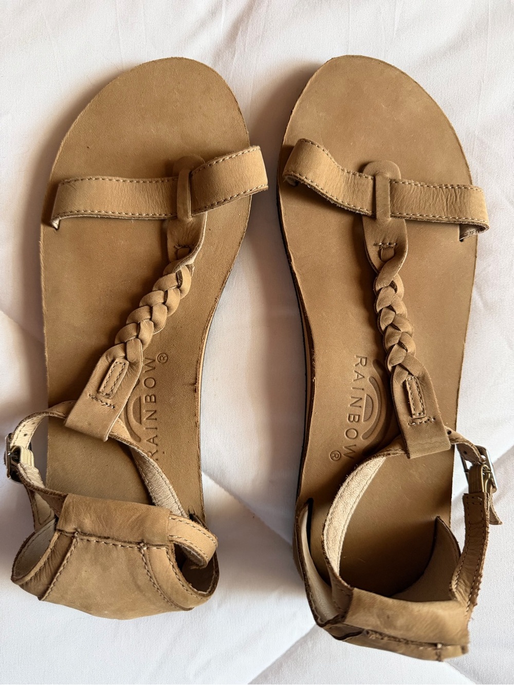 Rainbow Women's Tan Braided Leather Sandals